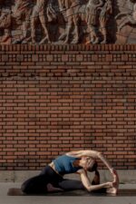 Brassière croisée bleu pétrole