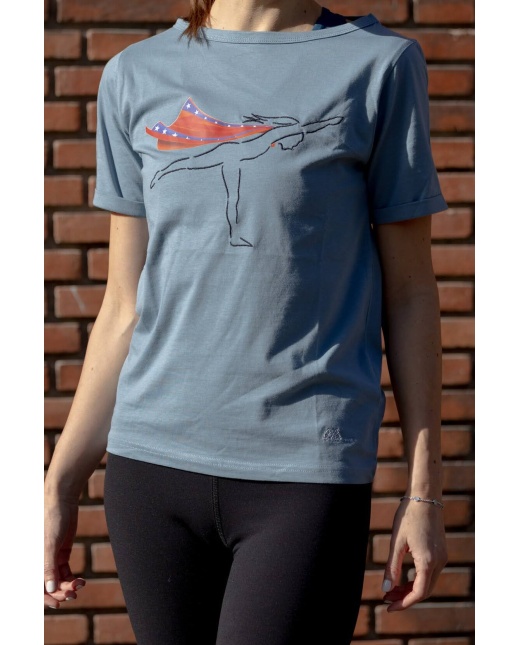 T-shirt bleu Super Woman Guerrier 3