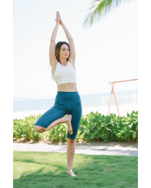 Legging cycliste taille haute - Bleu pétrole – Image 3