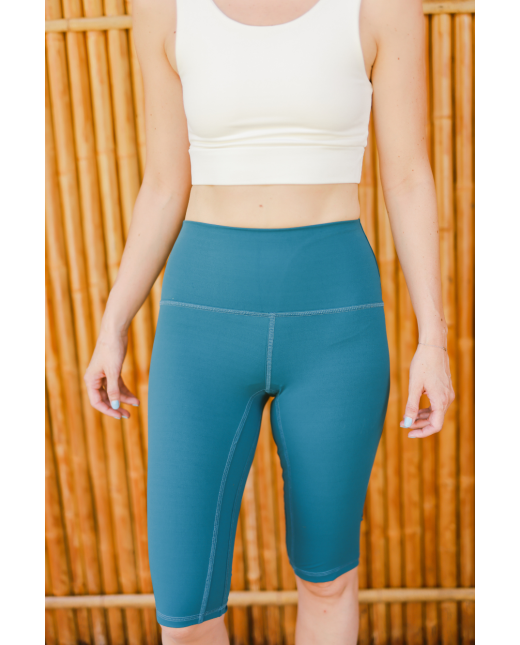 Legging cycliste taille haute - Bleu pétrole – Image 9