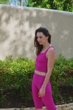 Legging cycliste taille haute - Magenta fuchsia – Image 2