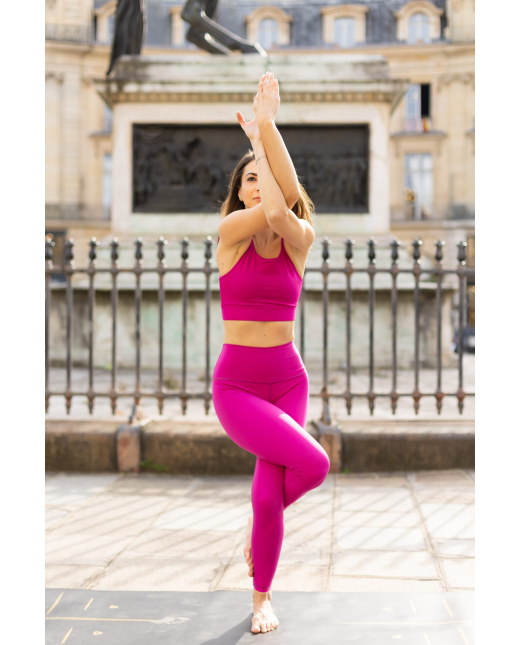 Brassière en U magenta col rond