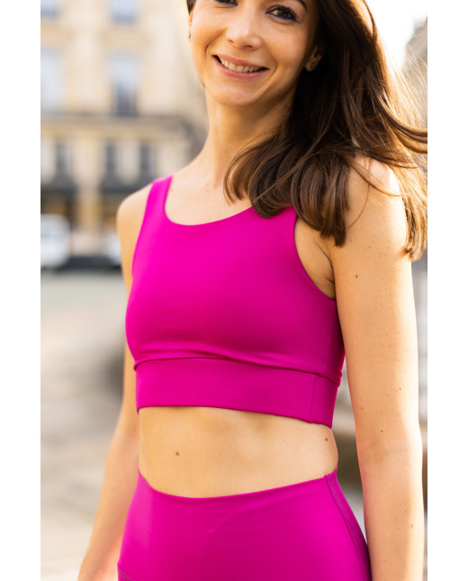 Brassière en U magenta col rond