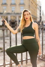 Brassière croisée vert foret kaki