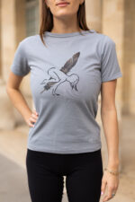 T-shirt gris corbeau crow pose