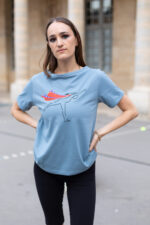 T-shirt Super Woman 100% coton bio - Bleu