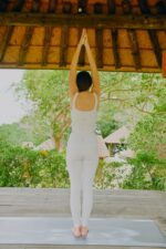 Legging blanc cassé taille haute