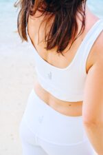 Legging cycliste taille haute blanc