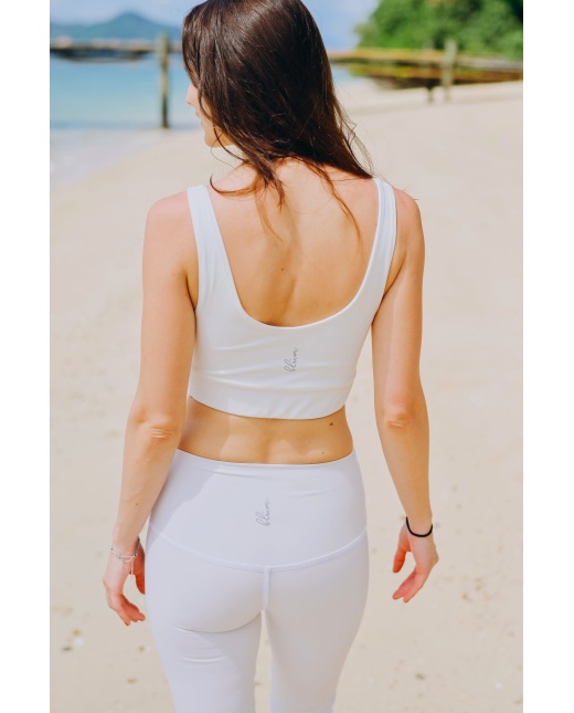 Legging cycliste taille haute blanc Legging cycliste taille haute blanc