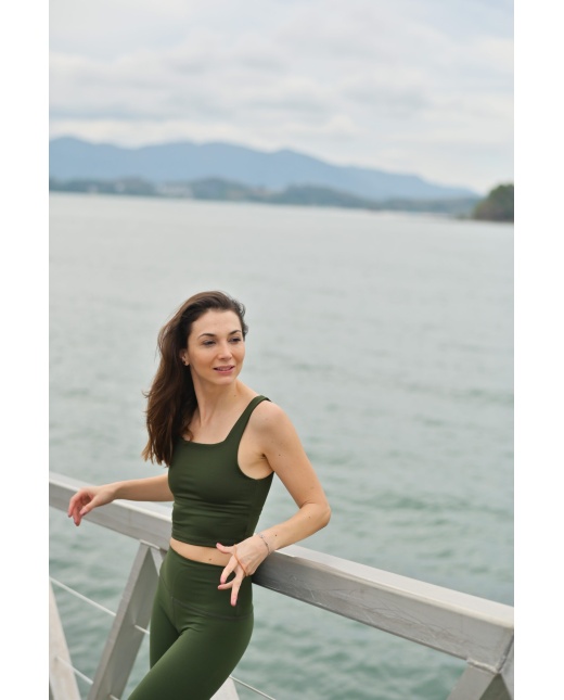 Brassière carrée vert foret kaki