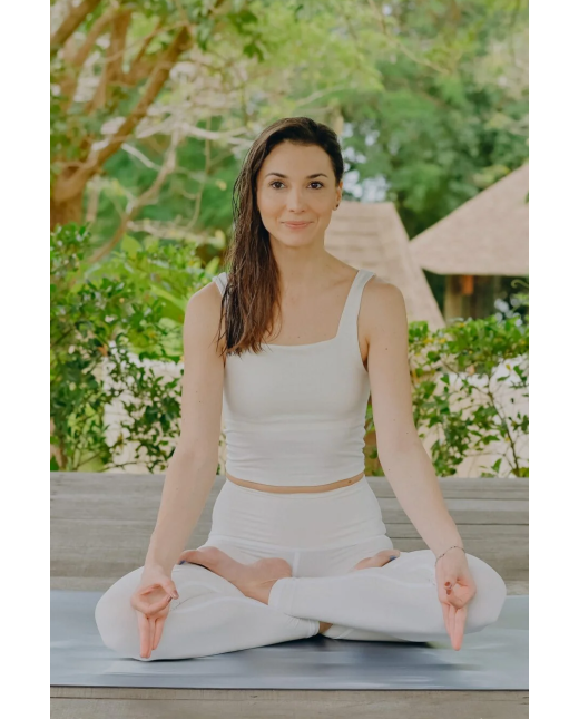 brassière-carrée Legging taille haute - Blanc cassé – Image 5