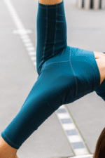 Legging cycliste taille haute - Bleu pétrole – Image 2