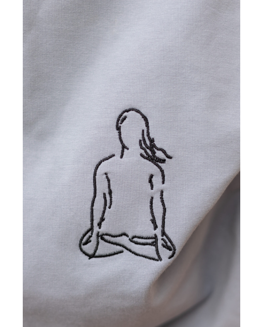 Sweat à capuche Lotus - Bleu grisé – Image 3