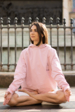 Sweat à capuche Lotus - Rose poudré