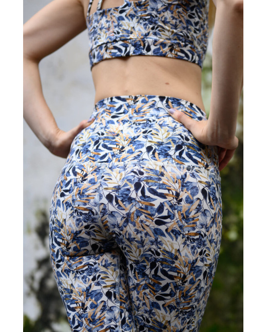 Legging taille haute Gold Leaf feuille dorée