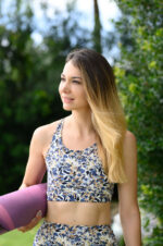 Brassière dos croisé gold leaf motif feuilles