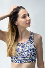 Brassière dos croisé gold leaf motif feuilles