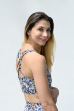 Brassière dos croisé gold leaf motif feuilles